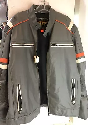 Genuine Leather Gandhi Collar Long Sleeves Jacket  • $149