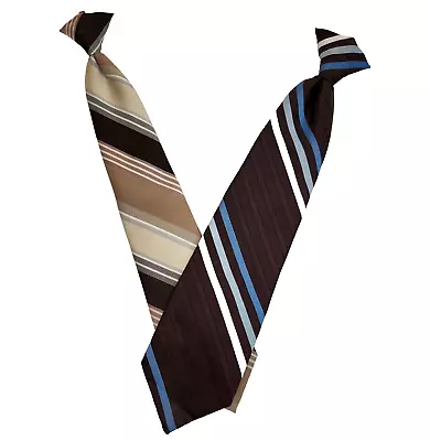 X2 Vintage Wembley Clip On Mens Necktie Retro Stripe Ugly Tie Craft *READ* • $9