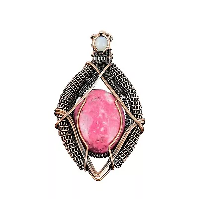 Birthday Gift For Her Thulite Gemstone Wire Wrapped Pendant Copper Jewelry 2.76  • $26.40