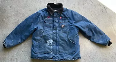 Vintage Carhartt Jacket C26 Blue Artic 90s Embroidered • $79