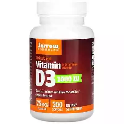 Jarrow Formulas Vitamin D3 Cholecalciferol 25 Mcg (1000 IU) 200 Softgels • £26.99