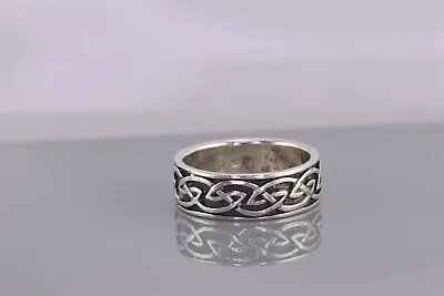 Sterling Silver Oxidized 7mm Carved Celtic Tribal Band Ring 925 Sz: 10 • $29.50