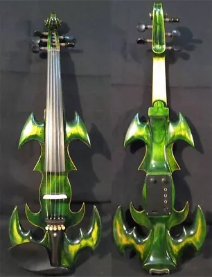 Song Brand Green 5 Strings Electric Violin 4/4 Electronic Violin Case Bow Cable • $299