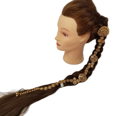 £27.50 • Buy Hair Palette Parandi Diamante Hair Chain Choti Head Indian Jewellery Bun Pin