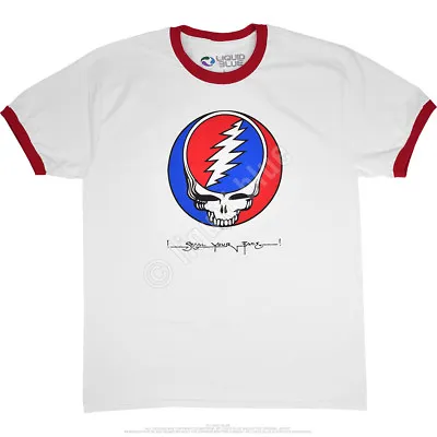 GRATEFUL DEAD-STEAL YOUR FACE RINGER-T-SHIRT S-M-L-XL-XXL GarciaLeshWier SYF  • $23.69