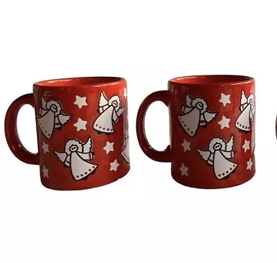 2 WAECHTERSBACH Angel COFFEE MUGS CUPS GERMANY CHRISTMAS MUG 12 Oz Ceramic Pair • $20.94