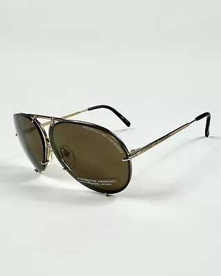 Porsche Design P8478 Titanium Aviator Sunglasses Unworn Gold Finish Vintage • $100