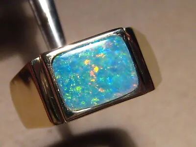 Men's  Australian Opal  Ring  Solid 14 K Gold • $1700