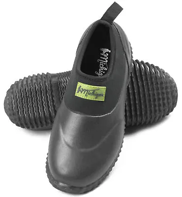Michigan Black Neoprene Garden Boots Slip On Waterproof Outdoor Shoe • £11.99