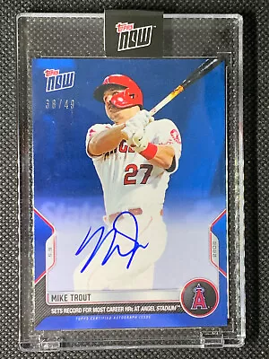 2022 Topps Now Mike Trout ANGELS HR RECORD BLUE AUTO AUTOGRAPH 38/49 156B Angels • $379.99