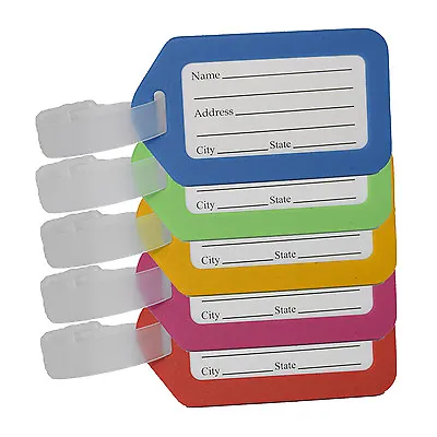 Colourful Luggage ID Tags For Suitcase / Bag / Travel With Name + Address Label  • £5.99