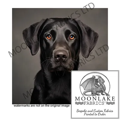 Black Labrador Retriever Portrait Fabric Craft Panels In 100% Cotton Or Poly • £3.45