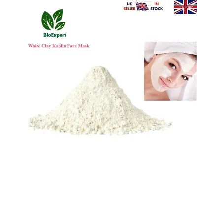Organic White Clay Kaolin Face Mask Fine Powder Face Body Hair All Skin Type • £5.79