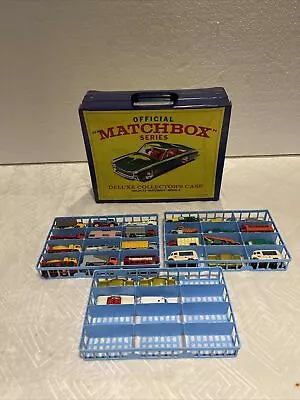 Vintage1968 Matchbox Deluxe Series Collector's Case With 28 Matchbox Cars • $275