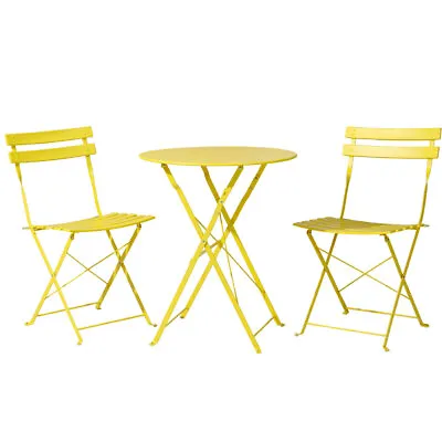 $95.19 • Buy Gardeon Outdoor Setting Bistro Set Table Chairs Folding Patio Balcony Furniture