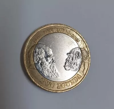 £2 Pound Charles Darwin Coin Circulated 2009 In Fair Condition • £3