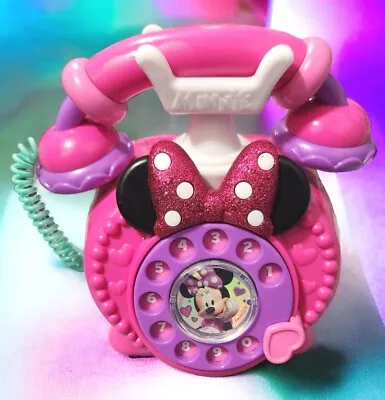 Disney Junior Minnie Mouse Ring Me Rotary Phone Pink Lights & Sounds Valentine • $12