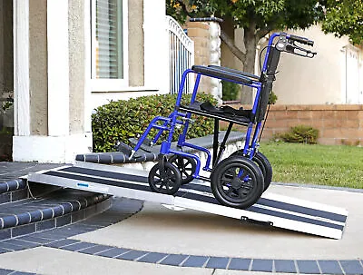AllCure 6' (72  X 31 ) Non-Skid Aluminum Foldable Wheelchair Loading Ramp • $209.99