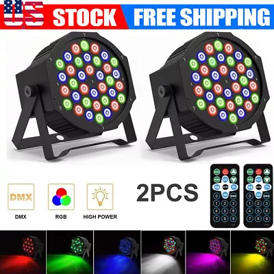 2x 36 LED RGB Stage Lighting PAR Light DMX Beam Party DJ Disco Light With Remote • $21.99