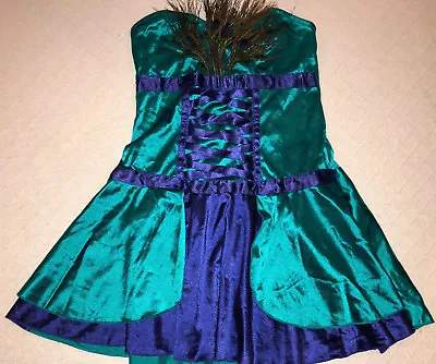 Naughty Sexy Halloween Cosplay Womens Green Short Sexy Las Vegas Peacock Dress  • $22.46