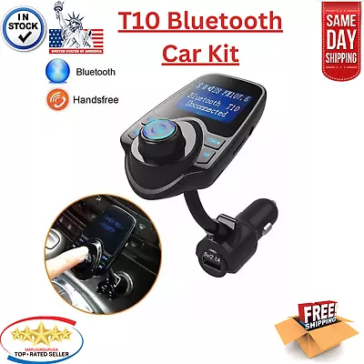 T10 Car Wireless Bluetooth FM Transmitter MP3 Player Hands-Free Calling USB Port • $16.99