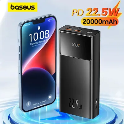 $47.99 • Buy Baseus PD 22.5W Power Bank 30000mAh Fast Charging External Battery For IPhone 15