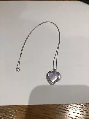 White Gold Heart Locket Design Solid 9ct Hallmarked And Chain Two Picture 3.2Gr • £130