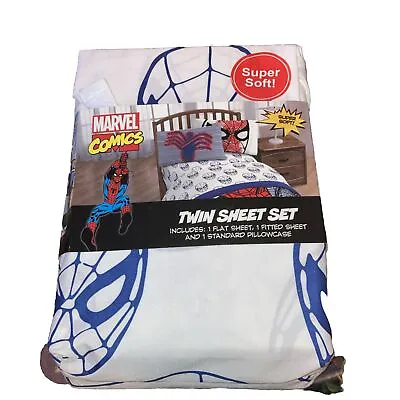 Marvel Comics Spiderman Cotton Twin Sheet Set - 3 Piece New Super Soft EPC 18389 • $45.55