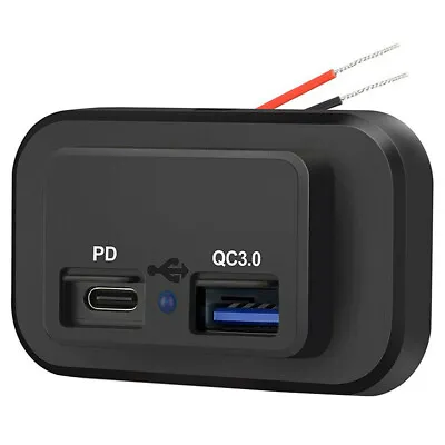 Car Phone Fast Charger Socket PD Type C QC3.0 Dual USB Power Adapter Dustproof • $12.50