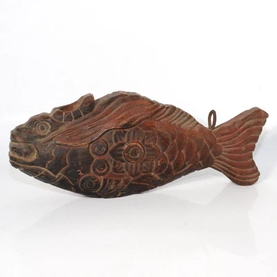 £71.92 • Buy Japanese Antiqune Wooden Jizai Kagi Carp Carved Irori Fireplace JZI86