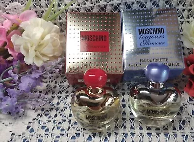 MOSCHINO Glamour MINI EDP & Toujours Glamour EDT Women 2 Boxed MINIATURES 0.17  • $29.88