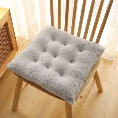 $40.13 • Buy Solid Color Furry Chair Pad Rectangle Chair Cushion Plush Seat Cushion  Winter