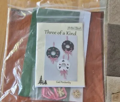 £8.99 • Buy Three Of A Kind Wreath Sewing Kit (Brown Version), Pattern/Fabric/Embellishments