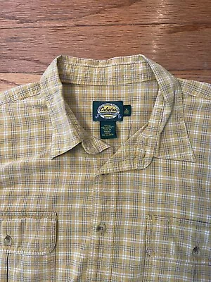 Cabella's Men's Outfitters Series XL Yellow Plaid Short Sleeve Button Down • $16.99