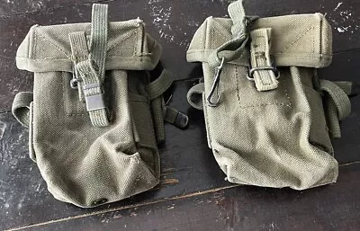 Vintage USGI Army Small Arms Pouch Set 2 60s Canvas Military Ammunition Patina • $40