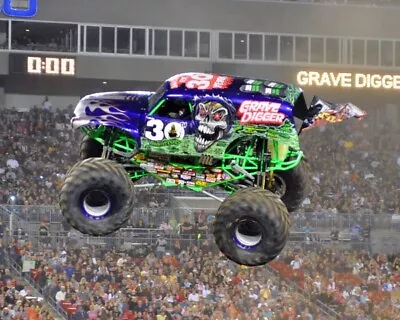 Grave Digger Monster Truck Running On Track 8x10 Glossy Photo #sd3 • $2.99