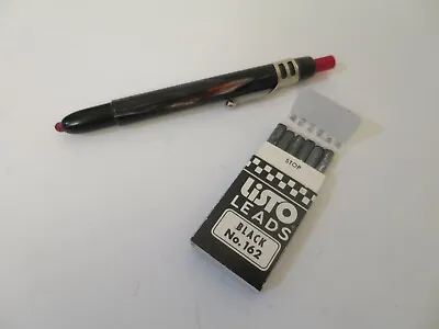 Vintage Marbelized LISTO #1620 Grease Marking Pencil W 6 NEW Black No. 162 Lead • $6