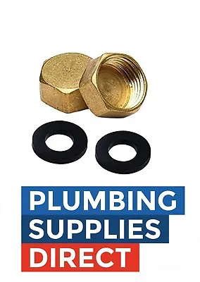 * Brass 3/4  BSP Blanking & Rubber Washer Cap Off TRV Radiator / Washing Machine • £3.16