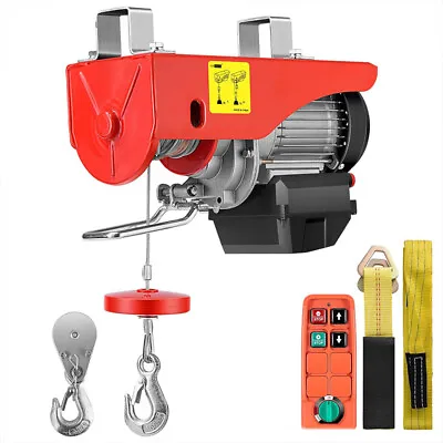 110V Electric Hoist Winch 1320Lbs Engine Crane Overhead Wireless Remote Control • $189.99