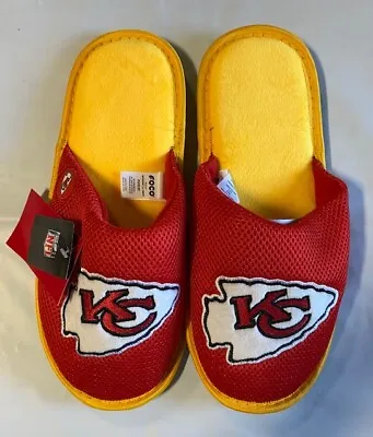 Pair Of Kansas City Chiefs Logo Exclusive Mesh Slide Slippers Slip On House Shoe • $17.95