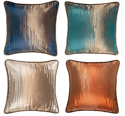 £5.49 • Buy Metallic Print Cushion Covers Luxury Scatter Sofa Pillow  18  X 18 
