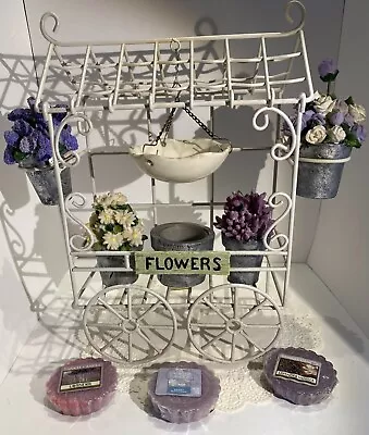 Yankee Candle Metal Flower Cart Hanging Tart Warmer Lilac Rose Lavender READ • $49.95