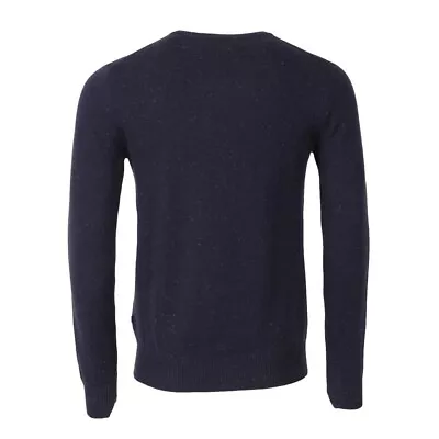 J.Lindeberg Mens Blue Noel Neps Yarn Jumper Size Medium Crew Neck Wool Blend VGC • £18