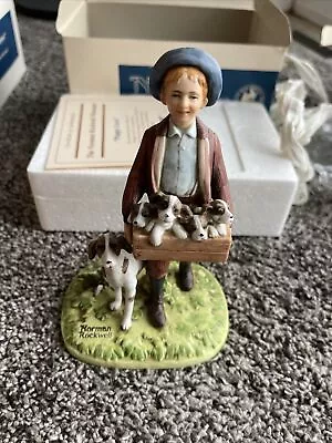The Norman Rockwell Museum Puppy Love Porcelain Figurine Boy W/ BOX & Papers • $15