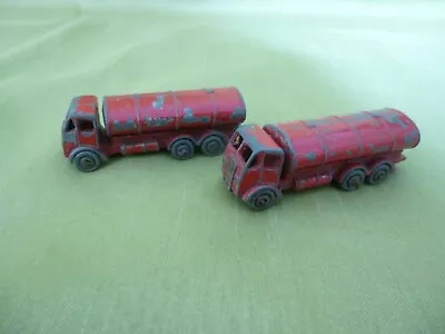 2 X Early Lesney   Erf   Red Tanker/lorrys. Early Axles. Great For A Collection. • £7.50