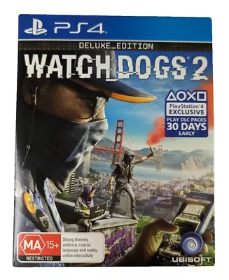 PS4 Game - Watch Dogs 2 Deluxe Edition | Disc Is Mint VGC Tracked Ship • $24.95