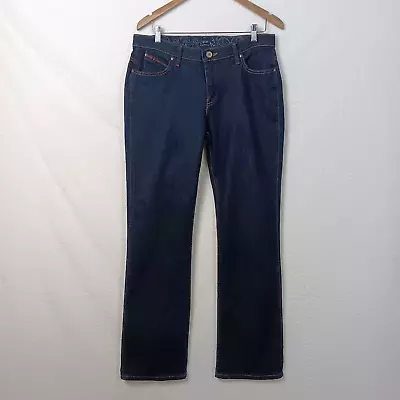 Wrangler Q-Baby Jeans Womens Size 11/12 X 34 Blue Denim No Gap Waistband WRQ20DD • $34.95