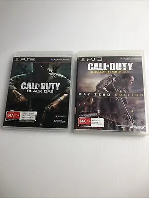 Call Of Duty Black Ops + Advanced Warfare Playstation 3 Video Game PS3 Free Post • $22.92