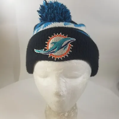 Miami Dolphins NFL Football Beanie Warm Winter Knit Pom Cap Hat Cuff • $21.99