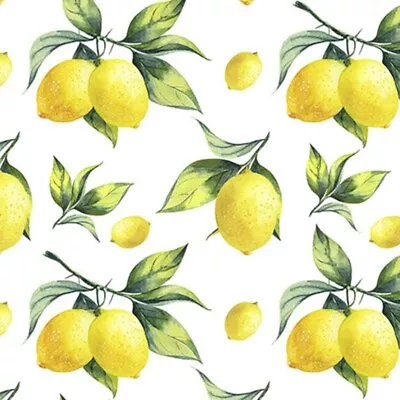 100% Cotton Digital Fabric Bunched Lemon Lemons 150cm Wide • £7